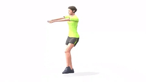 Pistol squats yellow Stock Footage 146958625