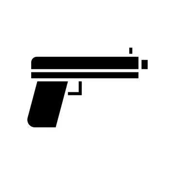 Pistol vector icon, full black Ilustración de archivo