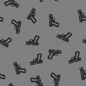 Pistol weapon war vector seamless pattern 스톡 일러스트