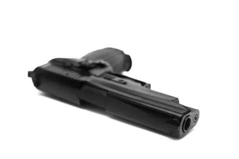 Pistol on White Stock Photos