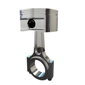 Piston 3D render Illustrazione stock