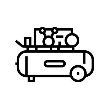 Piston air compressor line icon vector illustration Ilustração Stock