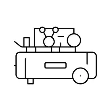 Piston air compressor line icon vector illustration Ilustração Stock
