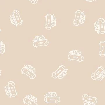 Piston air compressor line seamless pattern Ilustração Stock