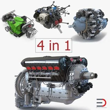 3D Model: Piston Aircraft Engines 3D Models Collection 3 #96420645