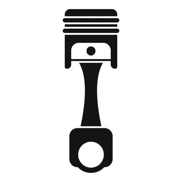 Piston and connecting rod engine part silhouette Stock Illustration