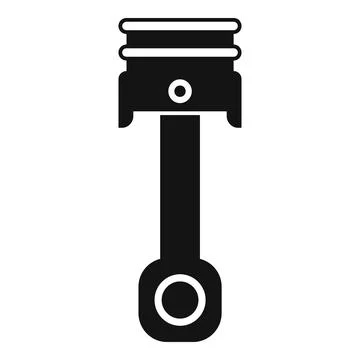 Piston and connecting rod engine part silhouette Stock Illustration