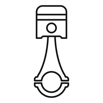 Piston and connecting rod engine part icon Stock Illustration