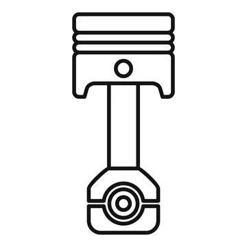 Piston and connecting rod engine part outline Stockillustratie