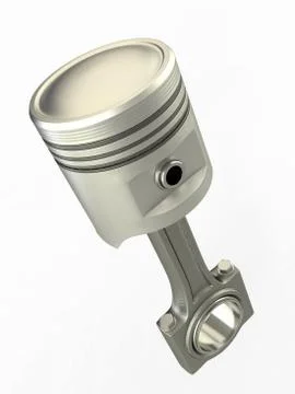 Piston and conrod on white isolated background. 3d 스톡 일러스트