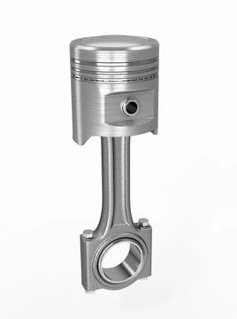 Piston and conrod on white isolated background. 3d Piston and conrod on wh... Stock Photos