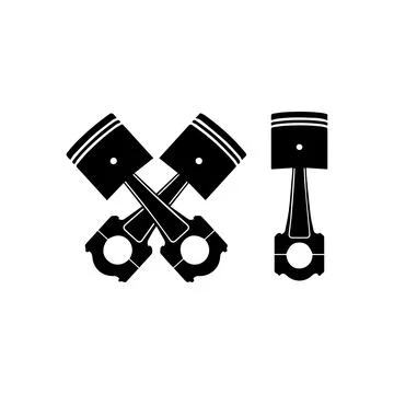 Piston and Engine. Vector icon. Stock Illustration