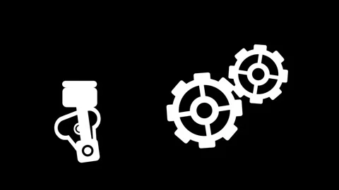 Piston and gears Stock Footage 335609224