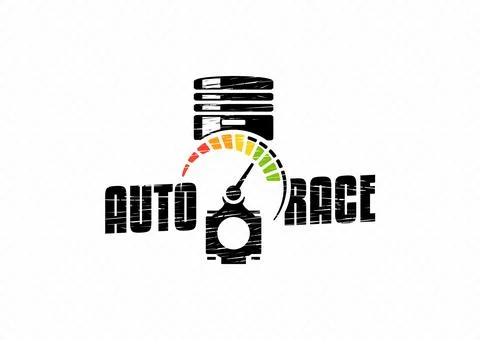 Piston and speedometer vector logo Stock Illustration