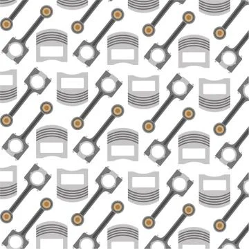 Piston and valve engine pieces pattern Stock Illustration