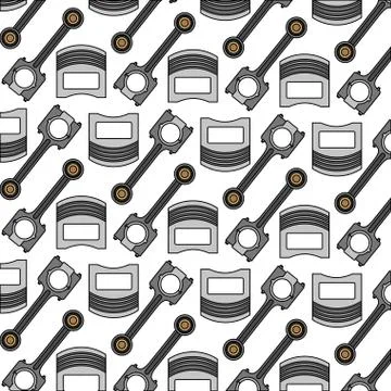 Piston and valve engine pieces pattern Illustrazione stock