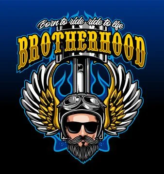 Piston background wing biker Stock Illustration