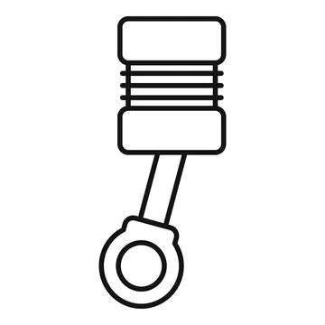 Piston connecting rod car engine mechanical part Stock Illustration