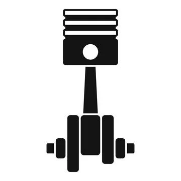 Piston connecting rod crankshaft engine part black icon Stock Illustration
