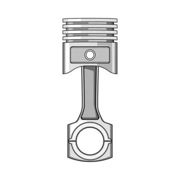 Piston connecting rod engine component mechanism part Stock Illustration