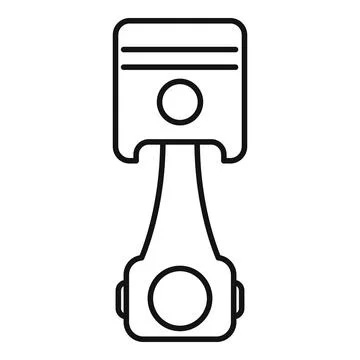Piston with connecting rod engine mechanical part icon Stock Illustration