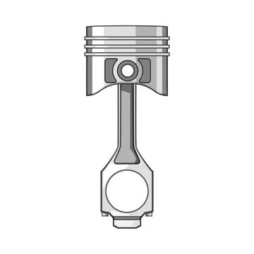 Piston with connecting rod for engine mechanism Stock Illustration