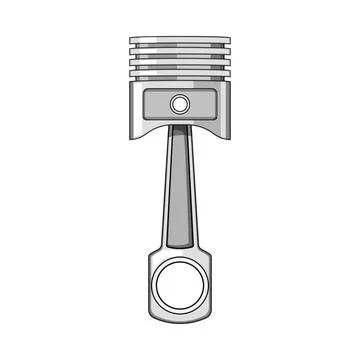 Piston connecting rod engine part illustration mechanical Stock Illustration