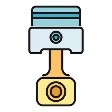 Piston connecting rod engine part vector illustration 스톡 일러스트