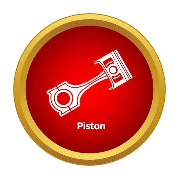 Piston engine part icon in red circle Stock Illustration