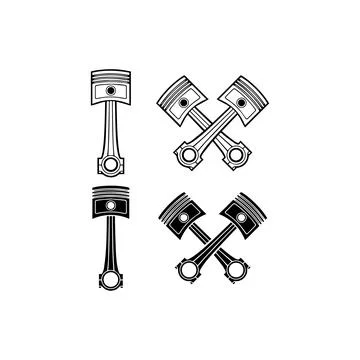 Piston engine parts. Vector icon design. Stock Illustration