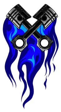 Piston on a fire background vector illustration 스톡 일러스트