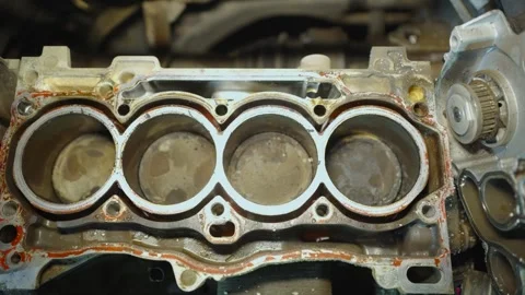 Piston movement in an internal combustion engine. Engine operating principle Stock Footage 325592308