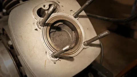 The piston moves within the cylinder of the engine Stock Footage 58764825