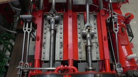 Piston operation in a marine engine Stock Footage 114902428