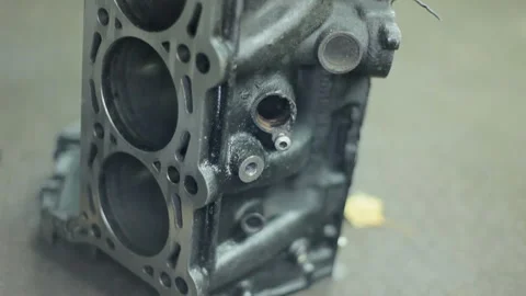Pistons of the engine with connecting rods. Spare parts for diesel engine Video stock 97153499