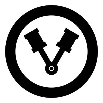 Pistons of engine two items with rods aligned for car crankshaft cylinder cam Stock Illustration