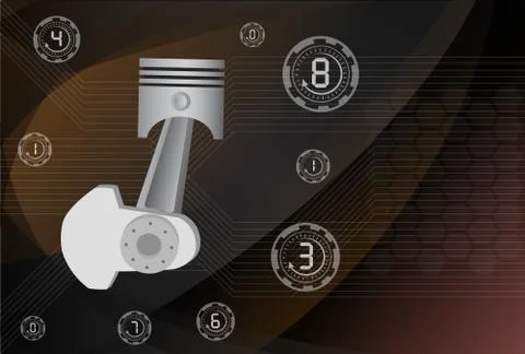Pistons engine ,vector illustrations .esp 10 Illustrazione stock