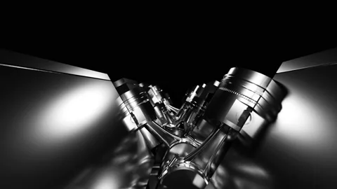 Pistons of modern car engine Stock Footage 132082759