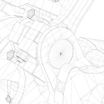 Pistons, V8 engine Stock Illustration