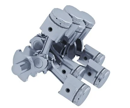 Pistons V8 engine Stock Illustration