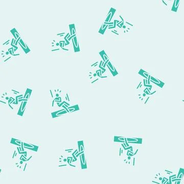 Pit fall man accident glyph seamless pattern Stock Illustration