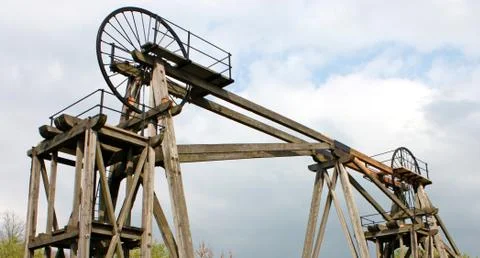 Pit Headstocks. Stock Photos