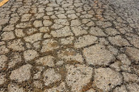 Pit on highway. Stock Photos