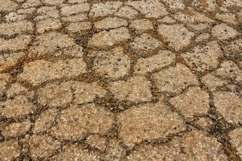 Pit on highway. Stock Photos