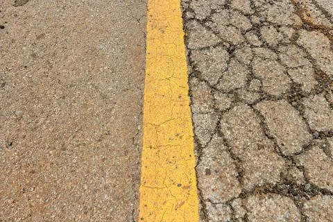 Pit on highway. Stock Photos