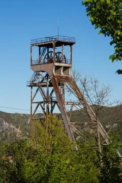 Pit mine headframe 库存照片