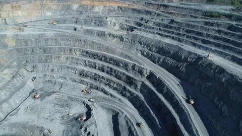 Pit on open-pit mining of minerals in Russia, Siberia Video stock 103312934