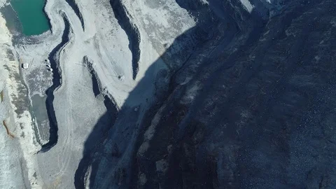 Pit on open-pit mining of minerals in Russia, Siberia Video stock 103322658