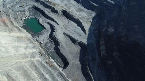 Pit on open-pit mining of minerals in Russia, Siberia Video stock 103322938