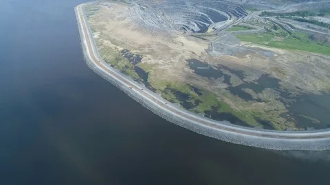 Pit on open-pit mining of minerals in Russia, Siberia Video stock 103371459